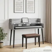 vidaXL Studio pisalna miza Siva Sonoma 130 x 40 x 19,5 cm