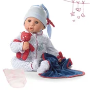 Götz dojenček Cookie v pikčasti pižami z medvedkom in odejo 48cm