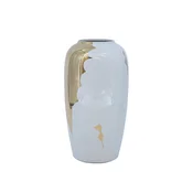 Homestar Vaza TITAN STONE D16xV29 cm bela zlata reka