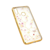 Ovitek Pink Flower za Huawei Y7 2019/Y7 Prime 2019, Teracell, zlata