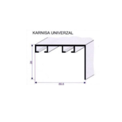 Aluminijasta dvotirna karnisa z zaslonko 200 cm bela