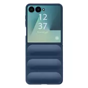 AVIZAR Ovitek za Galaxy Z Flip 7 s silikonsko teksturo v reliefu, Modra noč, (5000190134)