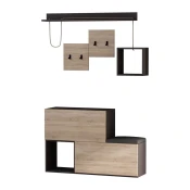 Hanah Home Holdon Anthracite Sonomo Cipelarnik sa civilukom, Hrast-Crna