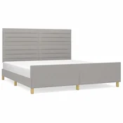 Vidaxl Posteljni okvir brez vzmetnice svetlo siv 180x200 cm tkanina