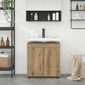 vidaXL Kabinet za umivalnik v kopalnici z vrati TULUM artisan hrast