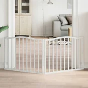 vidaXL vidaXL Vrata za pse zložljiva 2 panela bela 160 cm topolovina, (5000179117)