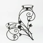 LakTek Metal art Stalak za saksije na dva nivoa LKT6, 20x68x55cm, Crni