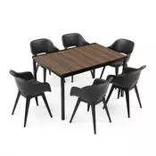Flora 6+1 set vrtnega pohištva oreh-grafit