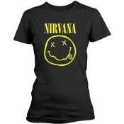 Nirvana Majica Yellow Happy Face Womens Black 2XL