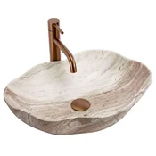 REA-U0618 - Umivalnik na pult PEARL 38x50,5 cm keramika/bež/imitacija kamna