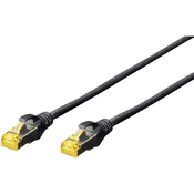 Digitus LAN (RJ45) Omrežni Priključni kabel CAT 6a S/FTP [1x Moški konektor RJ45 - 1x Moški konektor RJ45] 7 m Črna Brez halogena, Zviti