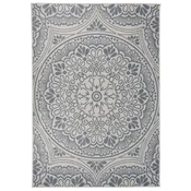 Vidaxl Zunanja preproga ploščato tkanje 160x230 cm modri vzorec