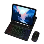 INF Usnjena torbica za iPad z RGB Bluetooth tipkovnico in miško Black iPad 10,9/11 palcev, (21683106)