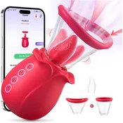 SuperLove Ultimate Smart Tongue Licking Sucking Vibrating Toy with App Red