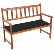 vidaXL Vrtna klop z blazino 120 cm trden akacijev les