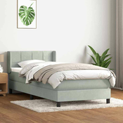 vidaXL vidaXL Box spring postelja z vzmetnico Svetlo siva 80x210 cm žamet, (21792592)