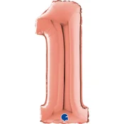 Grabo Folija balon številka 1, rožnato zlata - 66 cm