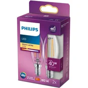 Philips 2 paketa LED E14 Crown 4,3 W (40 W) prozorna 470 lm