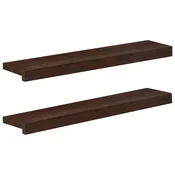 vidaXL Okenske police 2 kos Temno rjava 70 x 15 x 2 cm Trda bukovina