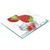 shumee Dekorativna steklena kuhinjska deska za rezanje jagode in voda 60x52 cm