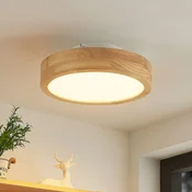 Lindby LED stropna svetilka Lanira, O 30 cm, les, daljinski upravljalnik, CCT - Dnevna soba/jedilnica - Sodobni - Svetel les, bela barva