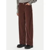 HUGO Hlače iz tkanine Hidami-1-W_B 50569803 Temno rjava Relaxed Fit
