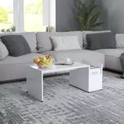 vidaXL Klubska mizica bela 90x45x35 cm iverna plošča