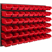 botle Stenska plošča sistema za shranjevanje 115x78 cm z 54 kos Škatla viseče Rdeča Zložljive škatle