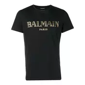 Balmain - logo print T-shirt - men - Black