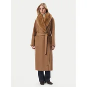 Tommy Hilfiger Volneni plašč Belted WW0WW51105 Temno rjava Regular Fit