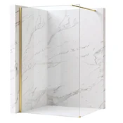 Stena za prhanje Rea Flexi Transparent/Brush Gold 130