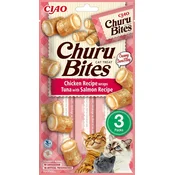 Churu Mačji priboljški Bites, 3 x 10 g - Piščančji zavitki s tuno in lososom