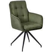 STOLICA S NASLONOM ZA RUKE zelena metal, tekstil