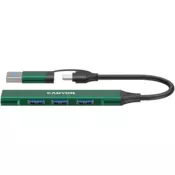 CANYON hub DS-02 4-u-1 USB-A/C zeleni CNS-TDS02GR
