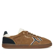 Pepe Jeans za moške. PMS000009 Trenerji Žogica Mix rjava (41), Usnje, Ravna stran, Čipke, Priložnostno