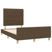 Vidaxl Posteljni okvir brez vzmetnice temno rjava 120x190 cm blago