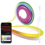 GoSmart Prilagodljiv LED trak NEON bele barve, 5 m, 33 W, RGBICz možnostjo zatemnitve, WiF