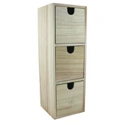 Leseni predalnik s kockastimi predali Pentart – 11 x 11 x 32,5 cm