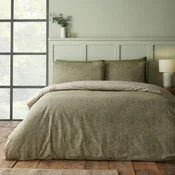 Zelena flanelna posteljnina za zakonsko posteljo 200x200 cm Brushed Herringbone – Catherine Lansfield