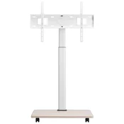 VEVOR TV regal na kolesih, mobilni TV voziček, 66x38x114,5-135 cm, črne barve