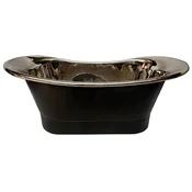 Casa Padrino luxury Art Nouveau copper bathtub black/silver 170 x 71 x H. 71 cm - Freestanding retro bathtub - Rustic copper bathroom furniture
