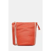 Usnjena torbica Tommy Hilfiger oranžna barva, AW0AW17540