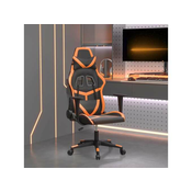 VIDAXL Gaming stol črno in oranžno umetno usnje