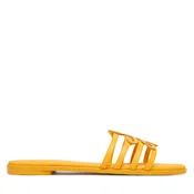 Natikači Tommy Hilfiger Th Script Flat Mule Lth FW0FW09368 Rumena