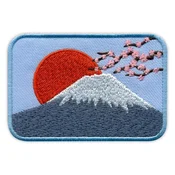 shumee Našitek Mount Fuji - Vulkan na Japonskem - Magnetna podlaga - Vezen našitek/značka/emblem
