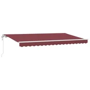 Vidaxl Retraktilna tenda Burgundija 400 x 200 cm blago