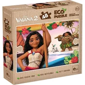 Vaiana 2 pustolovščine na morju 2 v 1 48-delni Eco mini sestavljanka in pobarvanka 35x25 cm - Lisciani