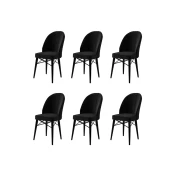 Hanah Home Set 6 trpezarijskih stolica Ritim Crni