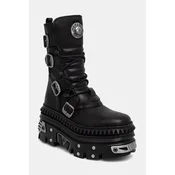 New Rock delovni čevlji ženski usnjeni CRUST NEGRO NEGRO + IMPERFECT REACTOR NEGRO TORNILLOS