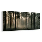 Slika tiha jutranja svetloba v gozdu - 120x60